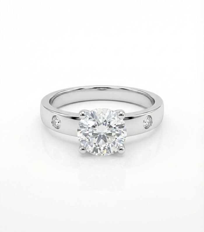 Silvara Solitaire D5 White CZ Classic Engagement Ring
